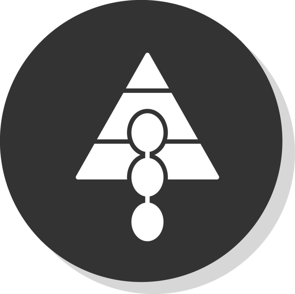 Link pyramide Glyph Shadow Circle Icon Design vector
