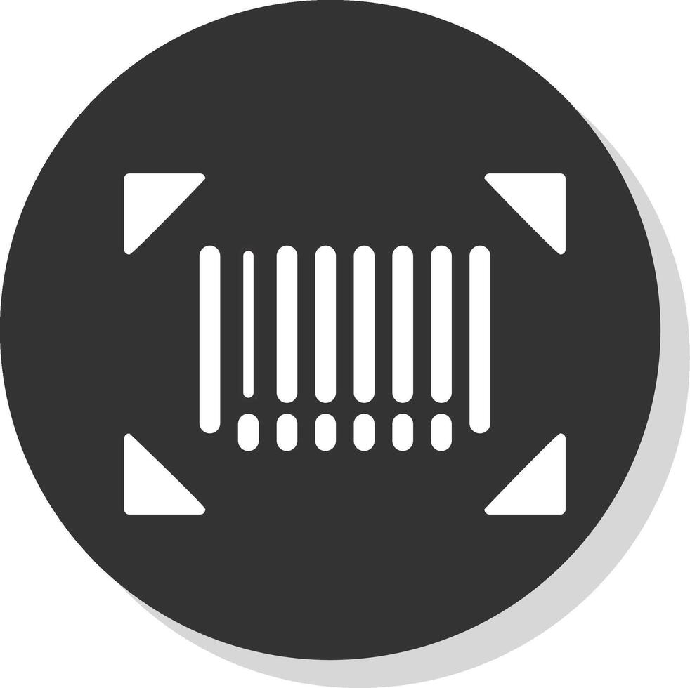 Bar Code Glyph Shadow Circle Icon Design vector
