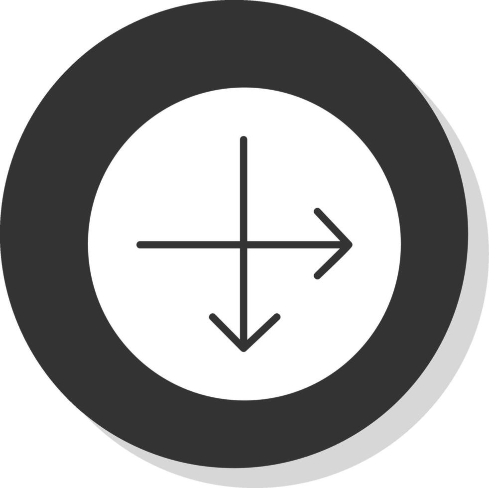 Intersect Glyph Shadow Circle Icon Design vector