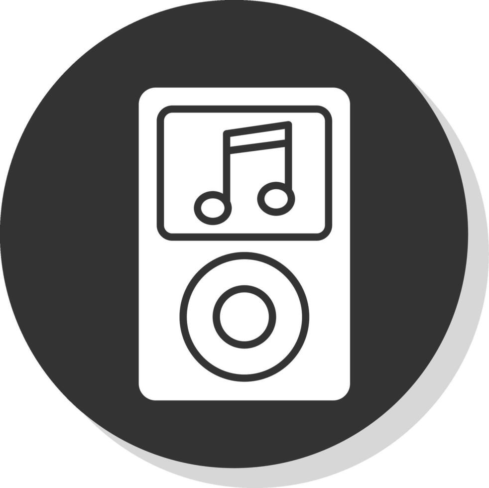 Music Player Glyph Shadow Circle Icon Design vector