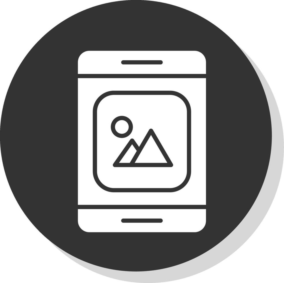 Mobile App Glyph Shadow Circle Icon Design vector
