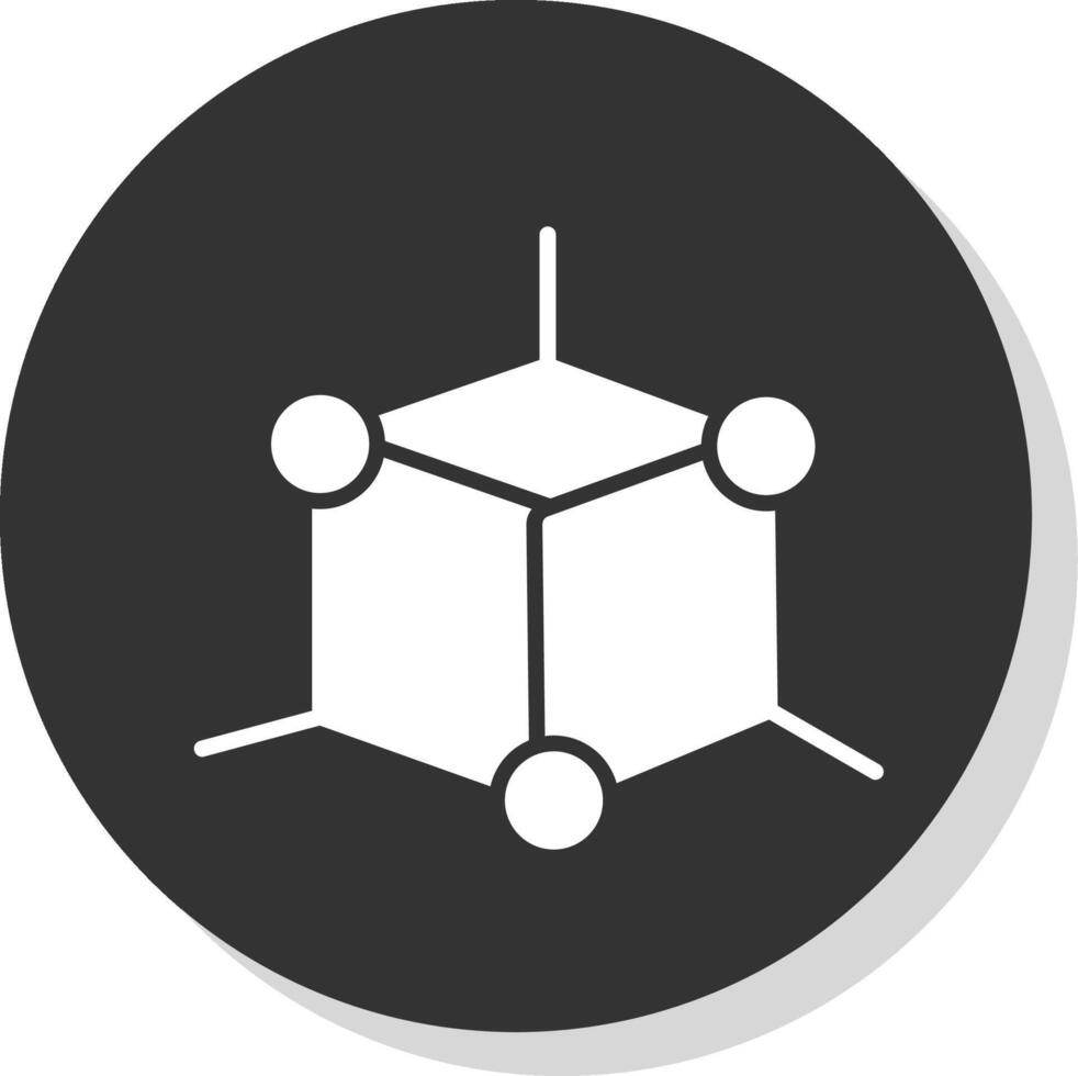 3d Modeling Glyph Shadow Circle Icon Design vector