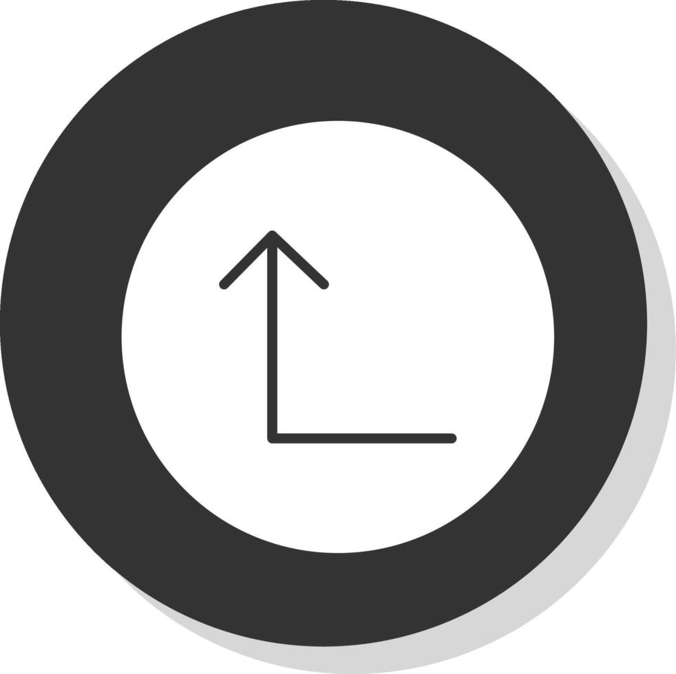 Turn Up Glyph Shadow Circle Icon Design vector