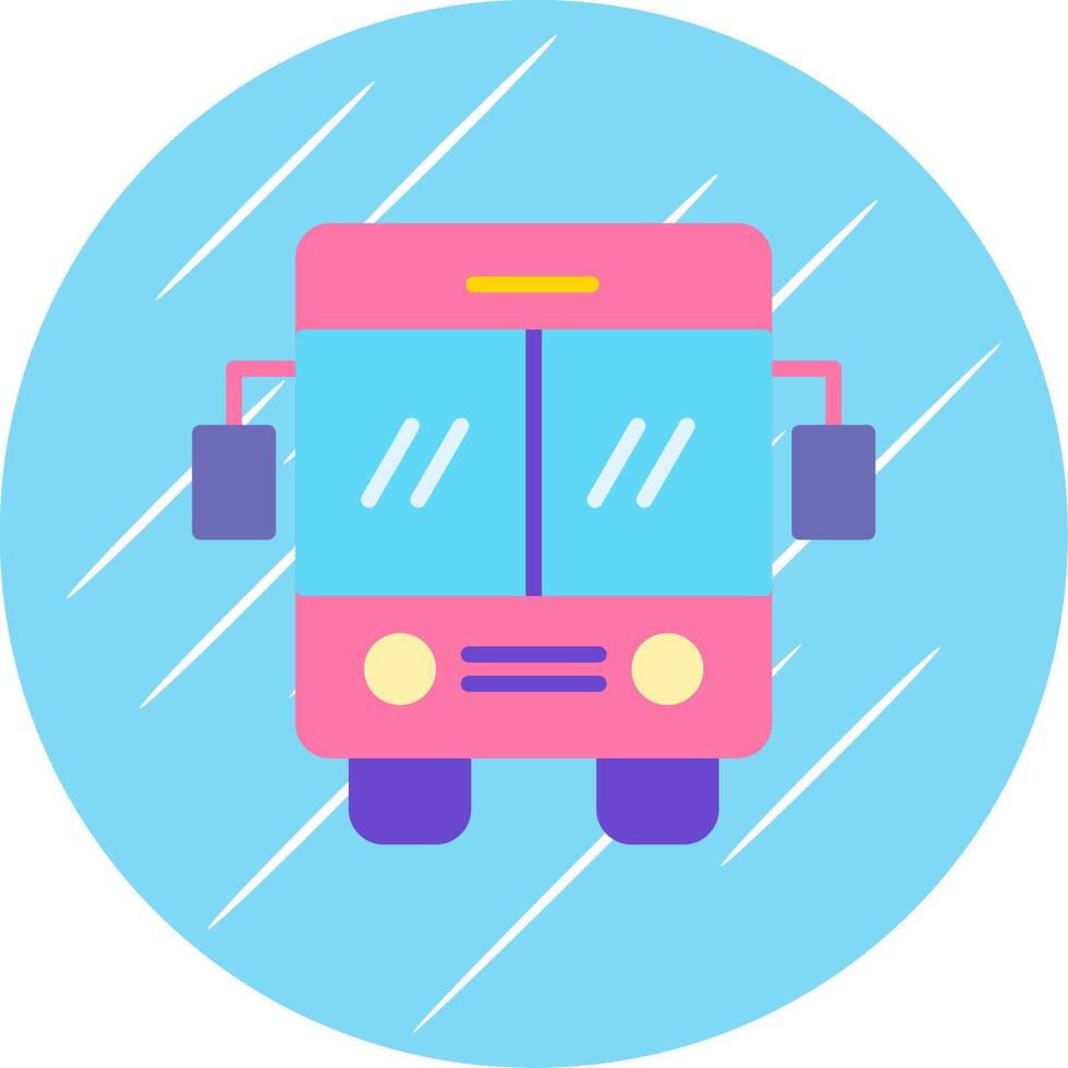 Bus Glyph Shadow Circle Icon Design vector