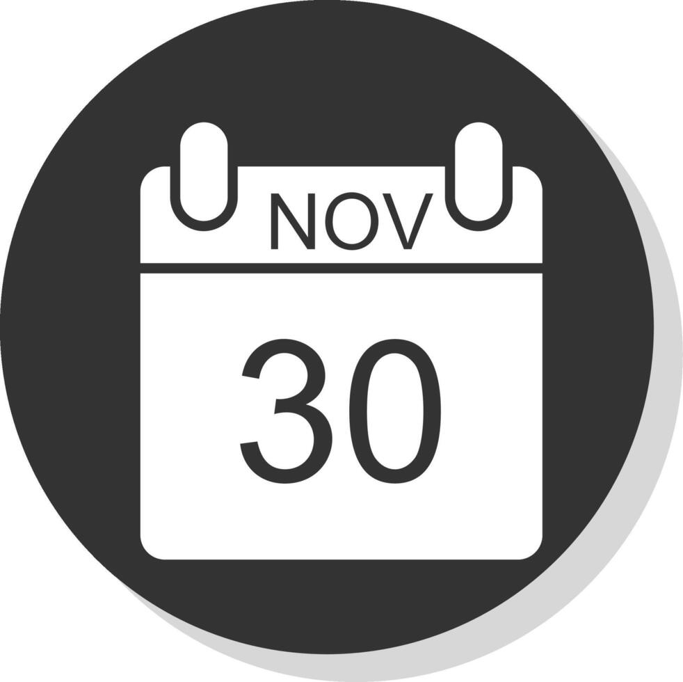 November Glyph Shadow Circle Icon Design vector