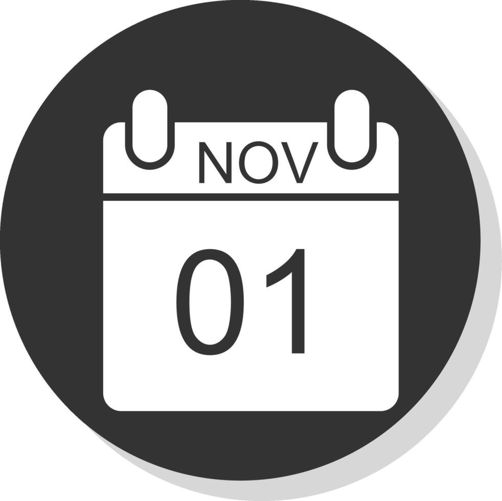 November Glyph Shadow Circle Icon Design vector