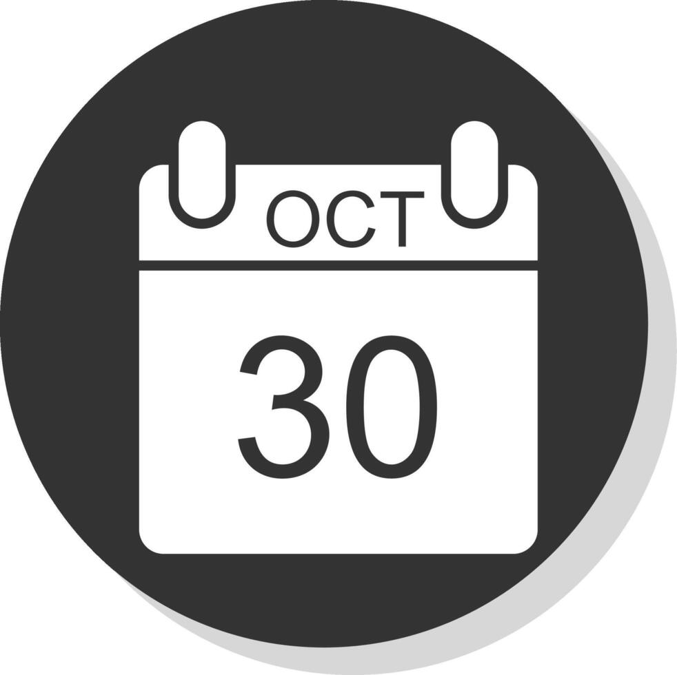 October Glyph Shadow Circle Icon Design vector