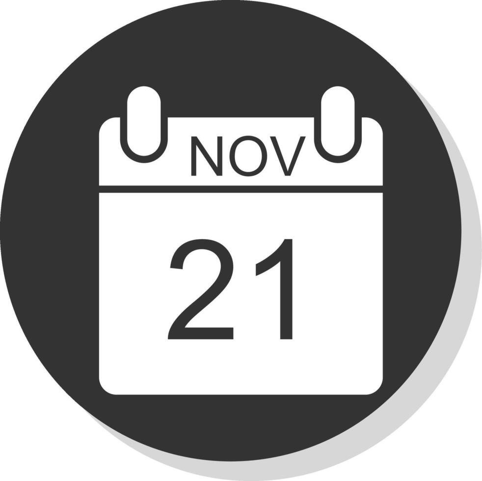 November Glyph Shadow Circle Icon Design vector