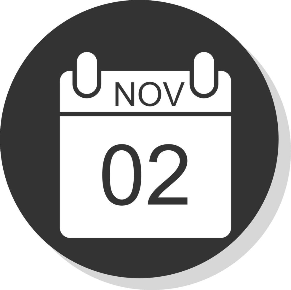 November Glyph Shadow Circle Icon Design vector