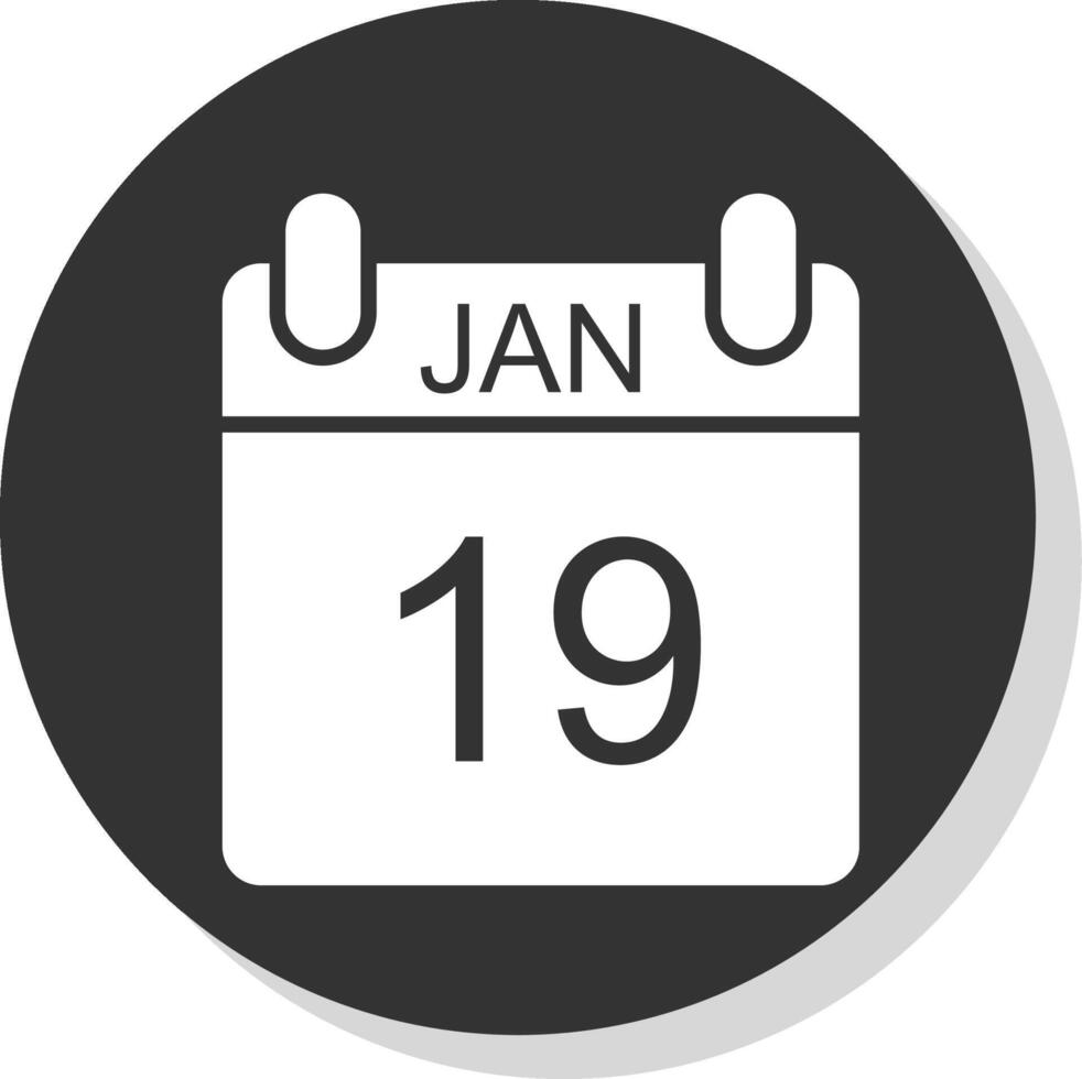 enero glifo sombra circulo icono diseño vector