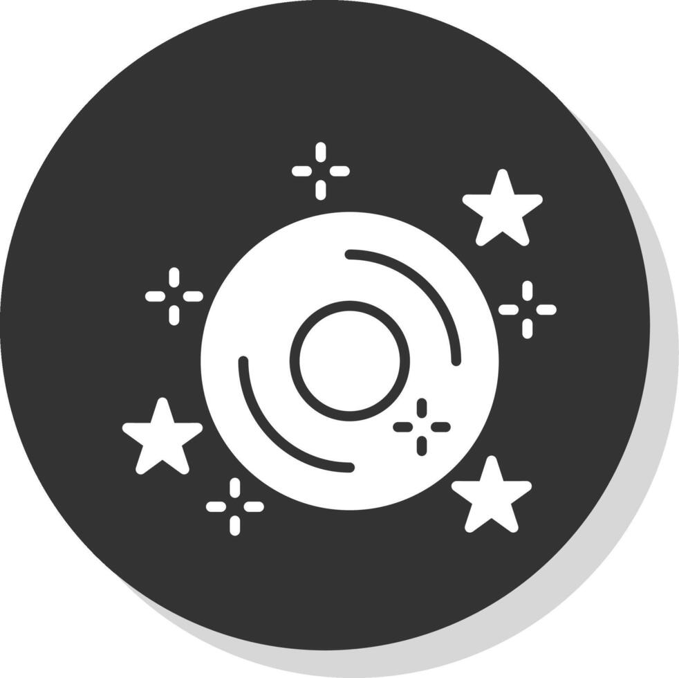 Vinyl Record Glyph Shadow Circle Icon Design vector