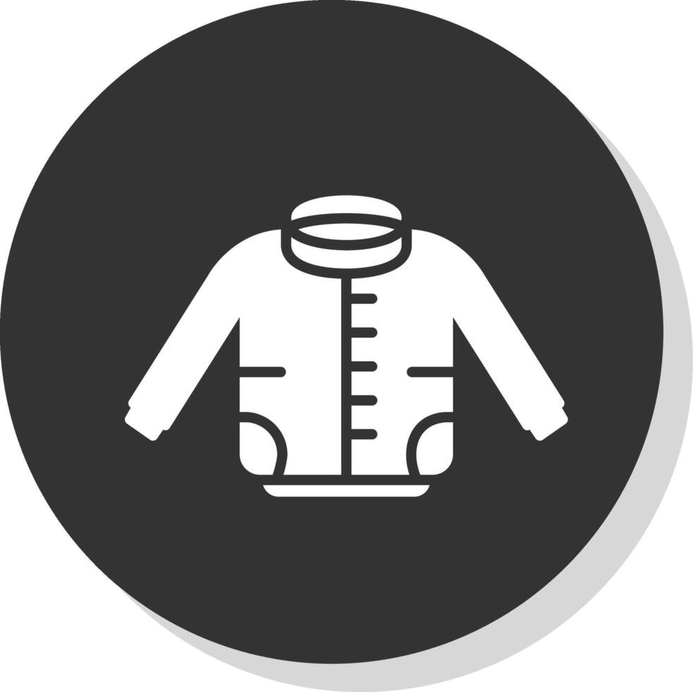 Jacket Glyph Shadow Circle Icon Design vector