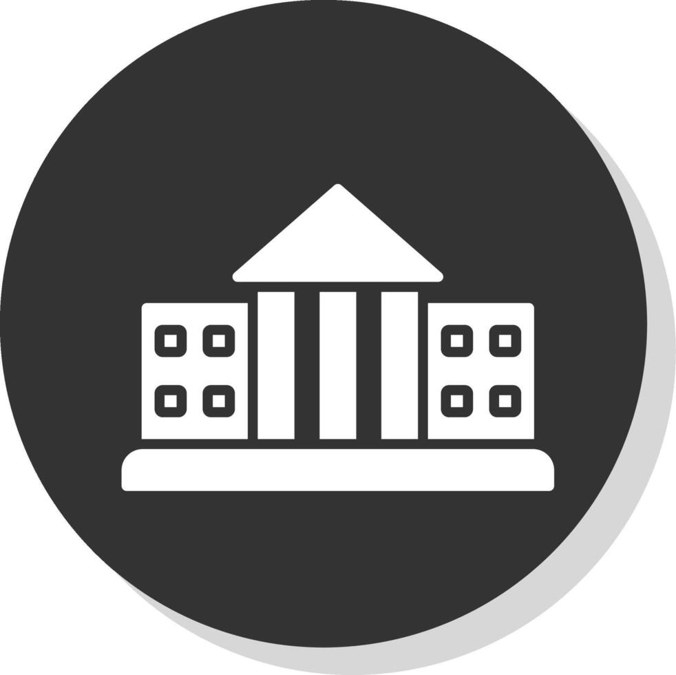 City Hall Glyph Shadow Circle Icon Design vector
