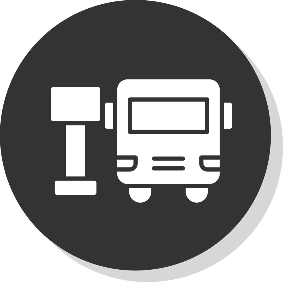 Bus Station Glyph Shadow Circle Icon Design vector