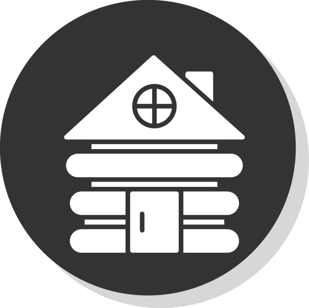 Cabin Glyph Shadow Circle Icon Design vector