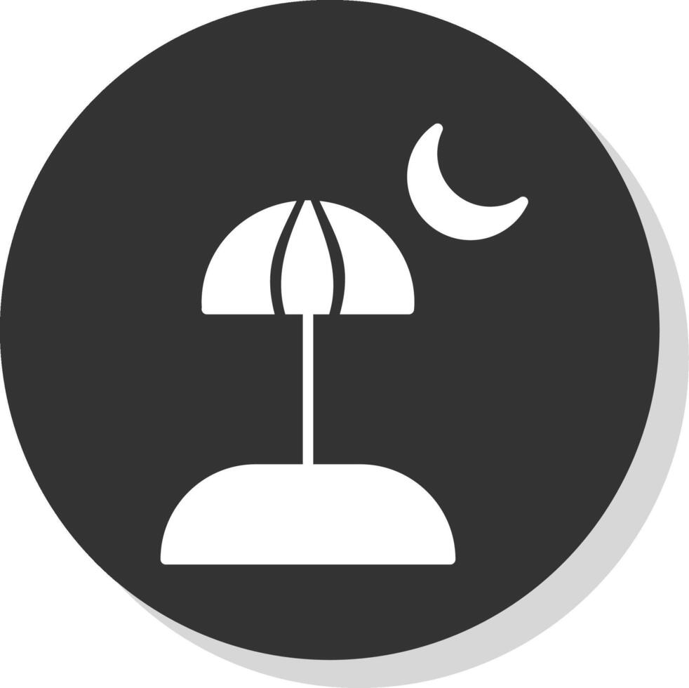 Beach Glyph Shadow Circle Icon Design vector