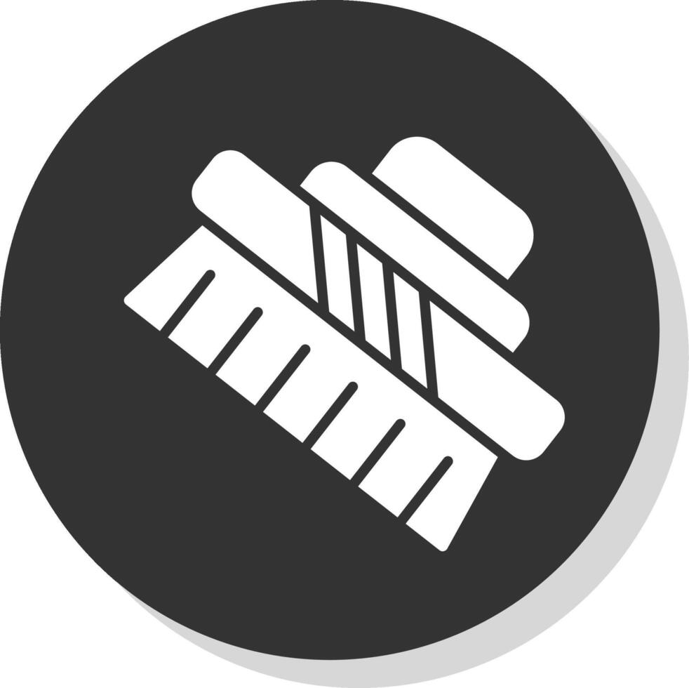 Cleaning Brush Glyph Shadow Circle Icon Design vector