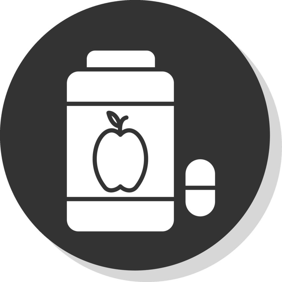 Vitamins Glyph Shadow Circle Icon Design vector