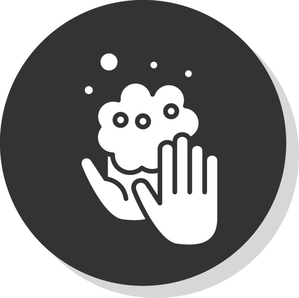 Hand Wash Glyph Shadow Circle Icon Design vector