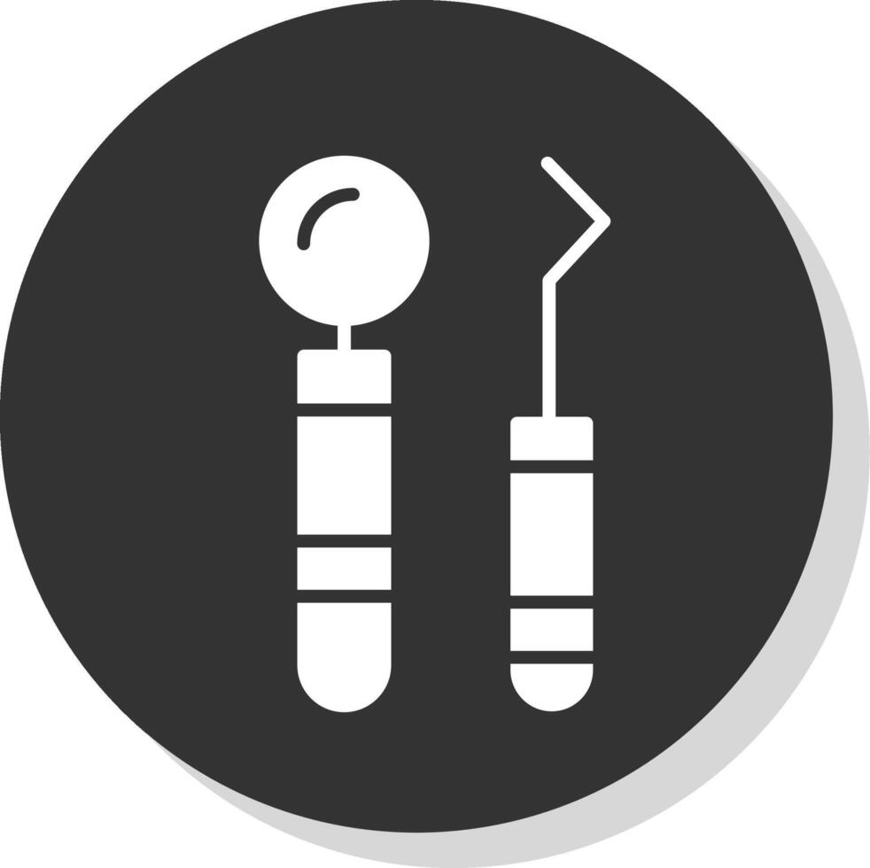 Dentist Tools Glyph Shadow Circle Icon Design vector