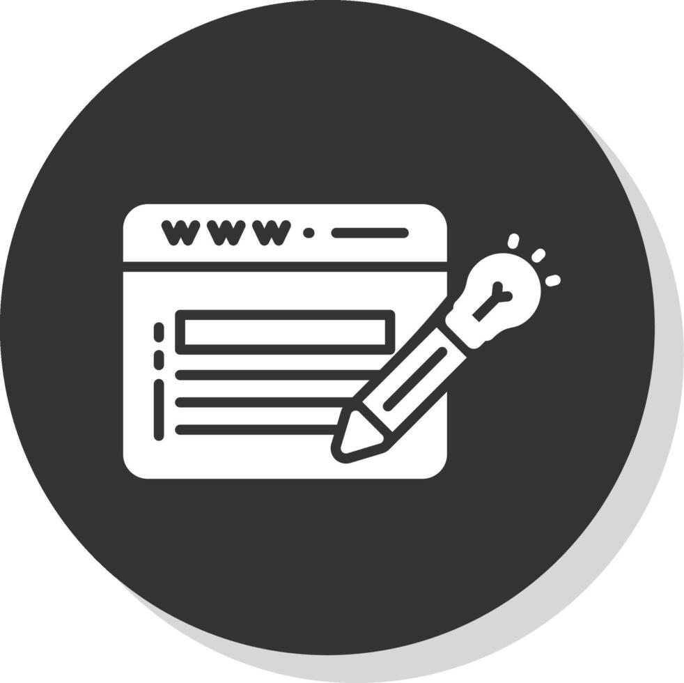 Website Design Glyph Shadow Circle Icon Design vector
