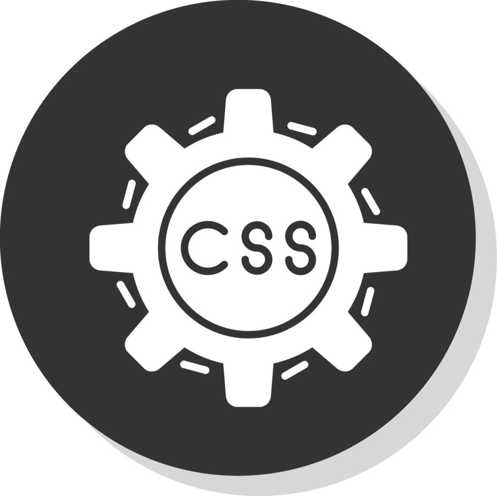 Css Coding Glyph Shadow Circle Icon Design vector