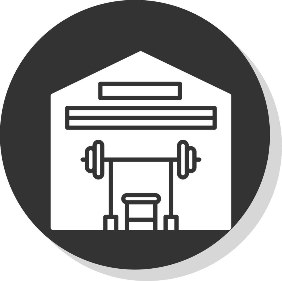 gimnasio glifo sombra circulo icono diseño vector