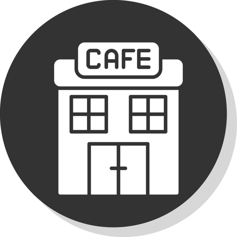 café glifo sombra circulo icono diseño vector