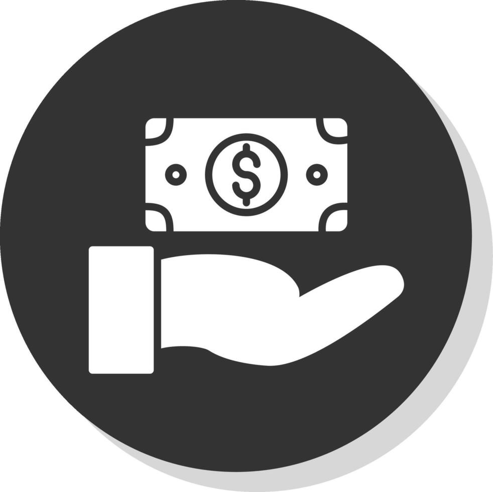 Give Money Glyph Shadow Circle Icon Design vector