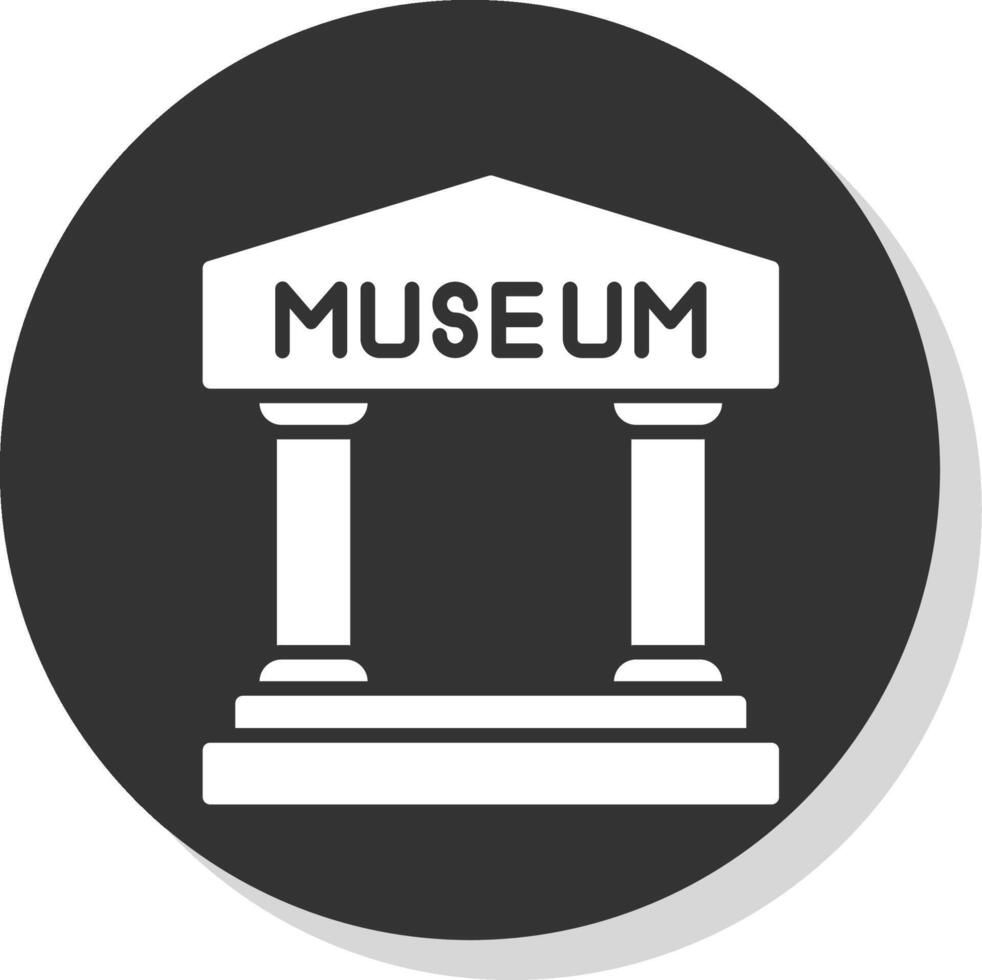 Museum Glyph Shadow Circle Icon Design vector