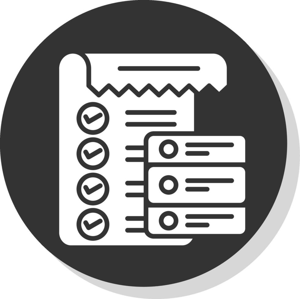 Data List Glyph Shadow Circle Icon Design vector