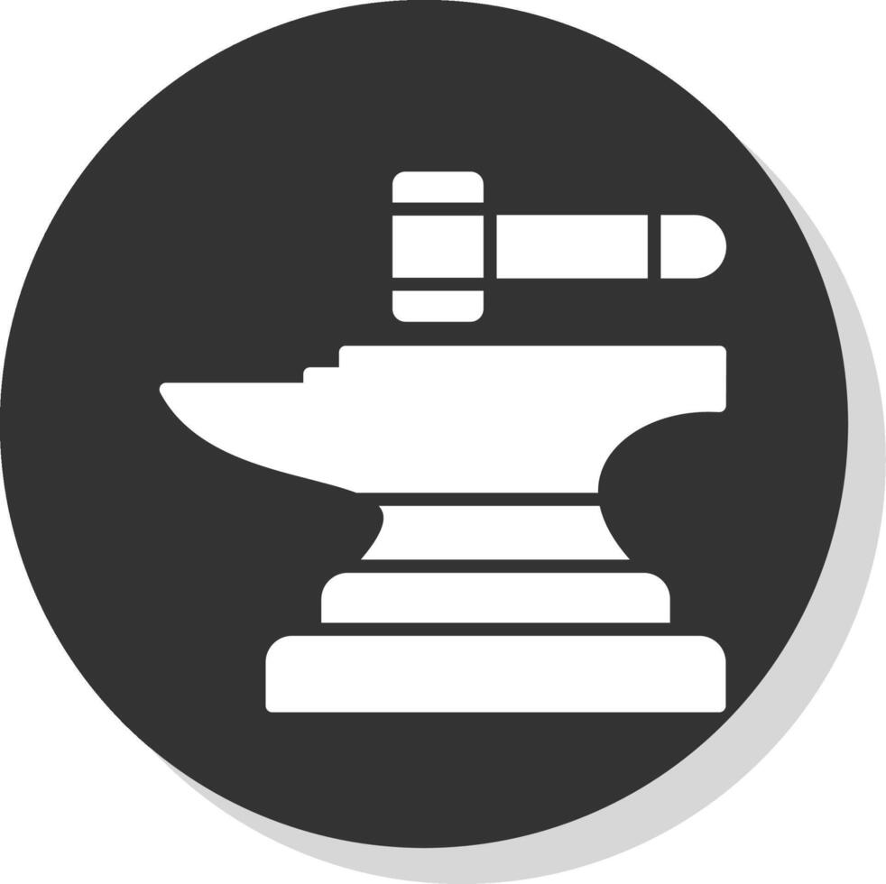 Anvil Glyph Shadow Circle Icon Design vector