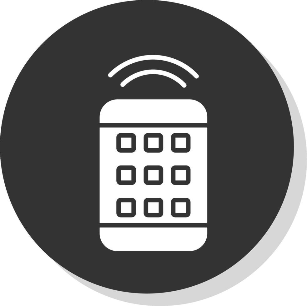 Remote Control Glyph Shadow Circle Icon Design vector