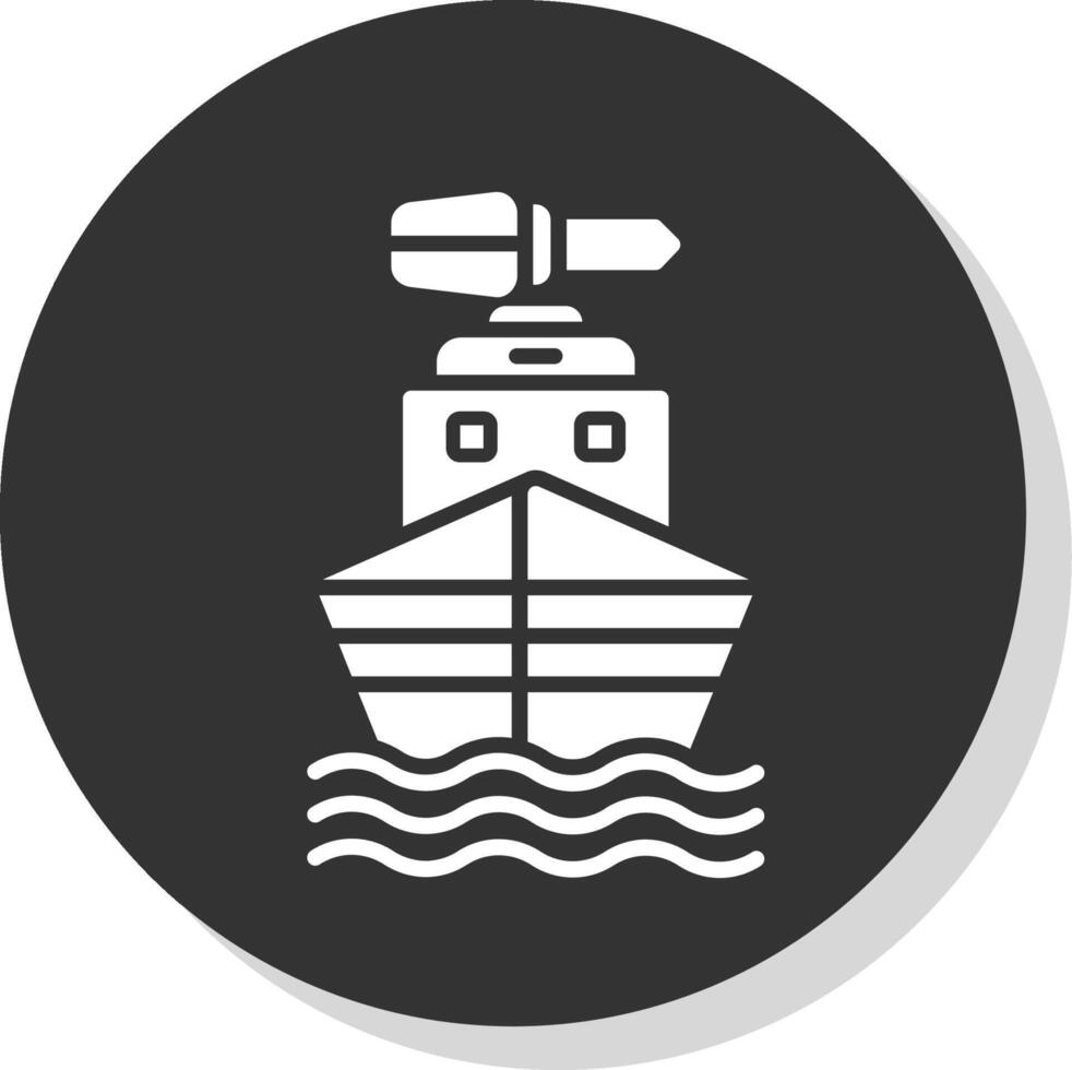 Boat Glyph Shadow Circle Icon Design vector