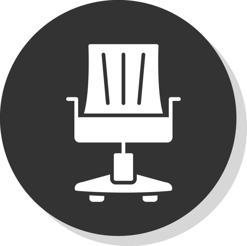 Office Chair Glyph Shadow Circle Icon Design vector