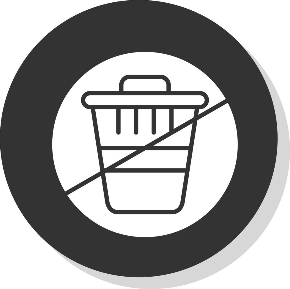 Zero Waste Glyph Shadow Circle Icon Design vector