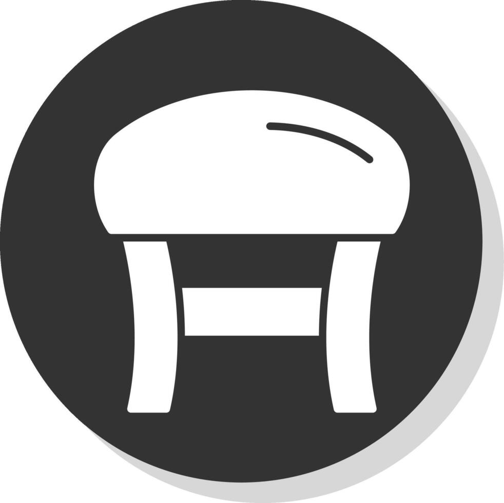 Stool Glyph Shadow Circle Icon Design vector