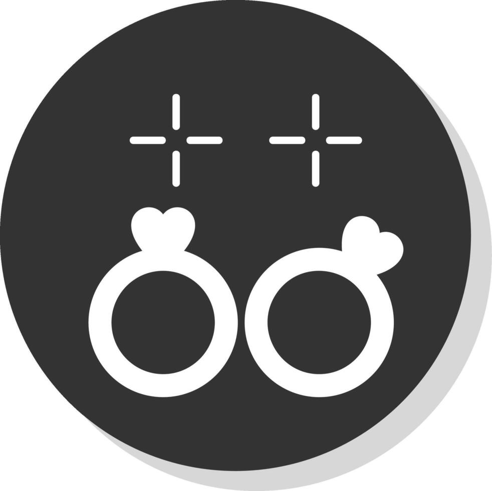 Wedding Rings Glyph Shadow Circle Icon Design vector