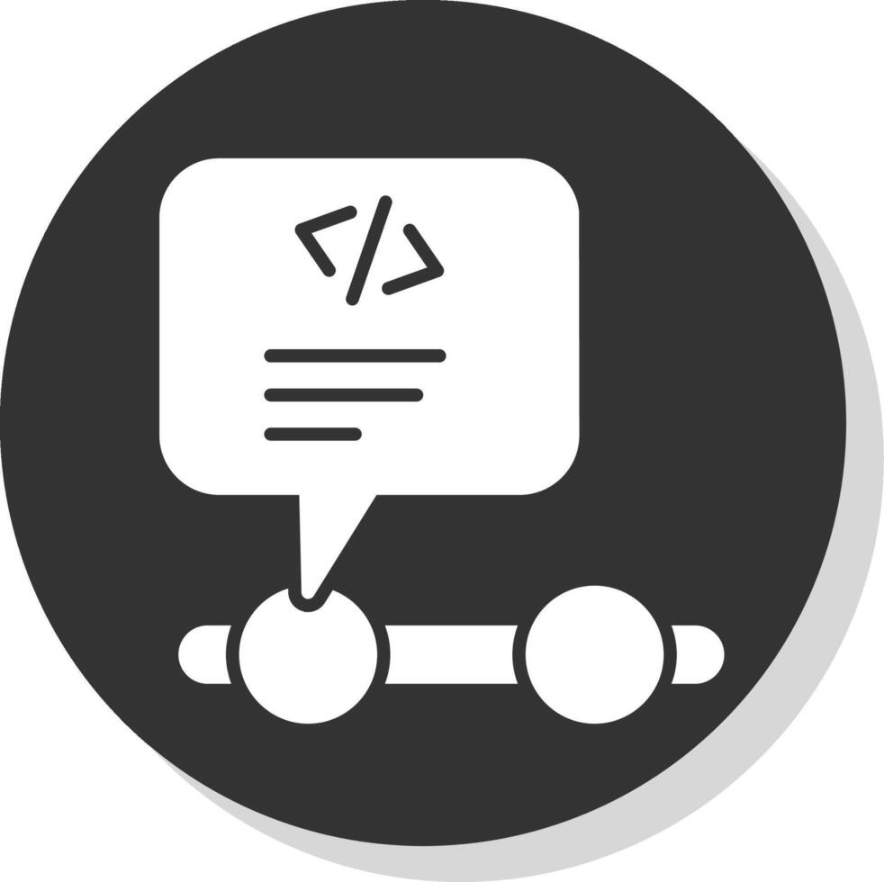 Programming Glyph Shadow Circle Icon Design vector