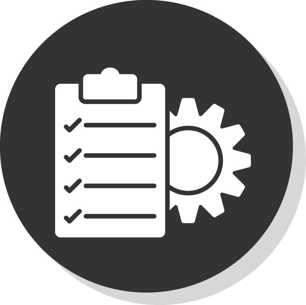 proyecto administración glifo sombra circulo icono diseño vector