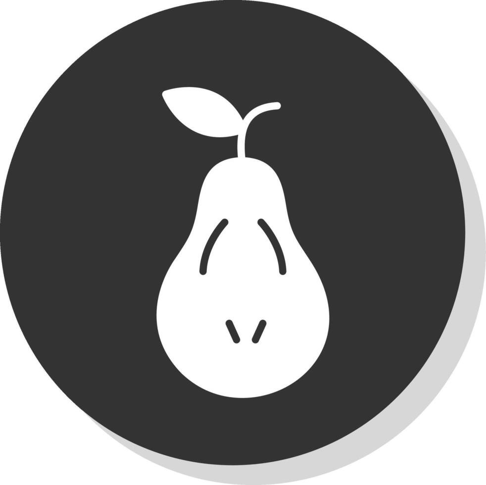 Pear Glyph Shadow Circle Icon Design vector