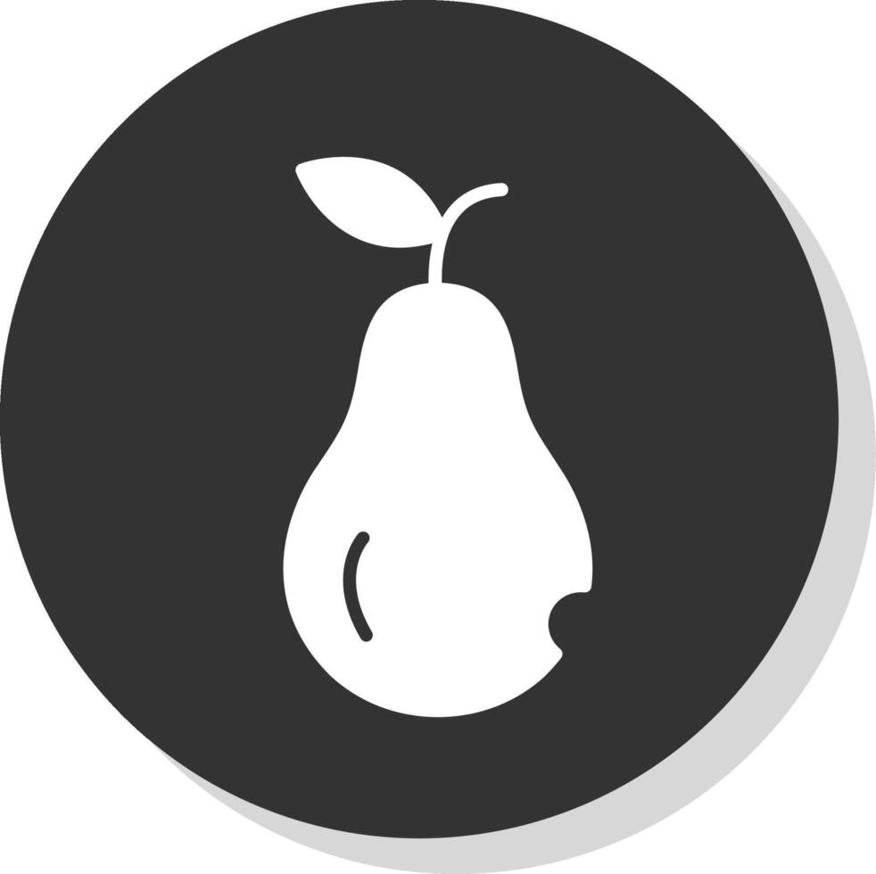 Pear Glyph Shadow Circle Icon Design vector