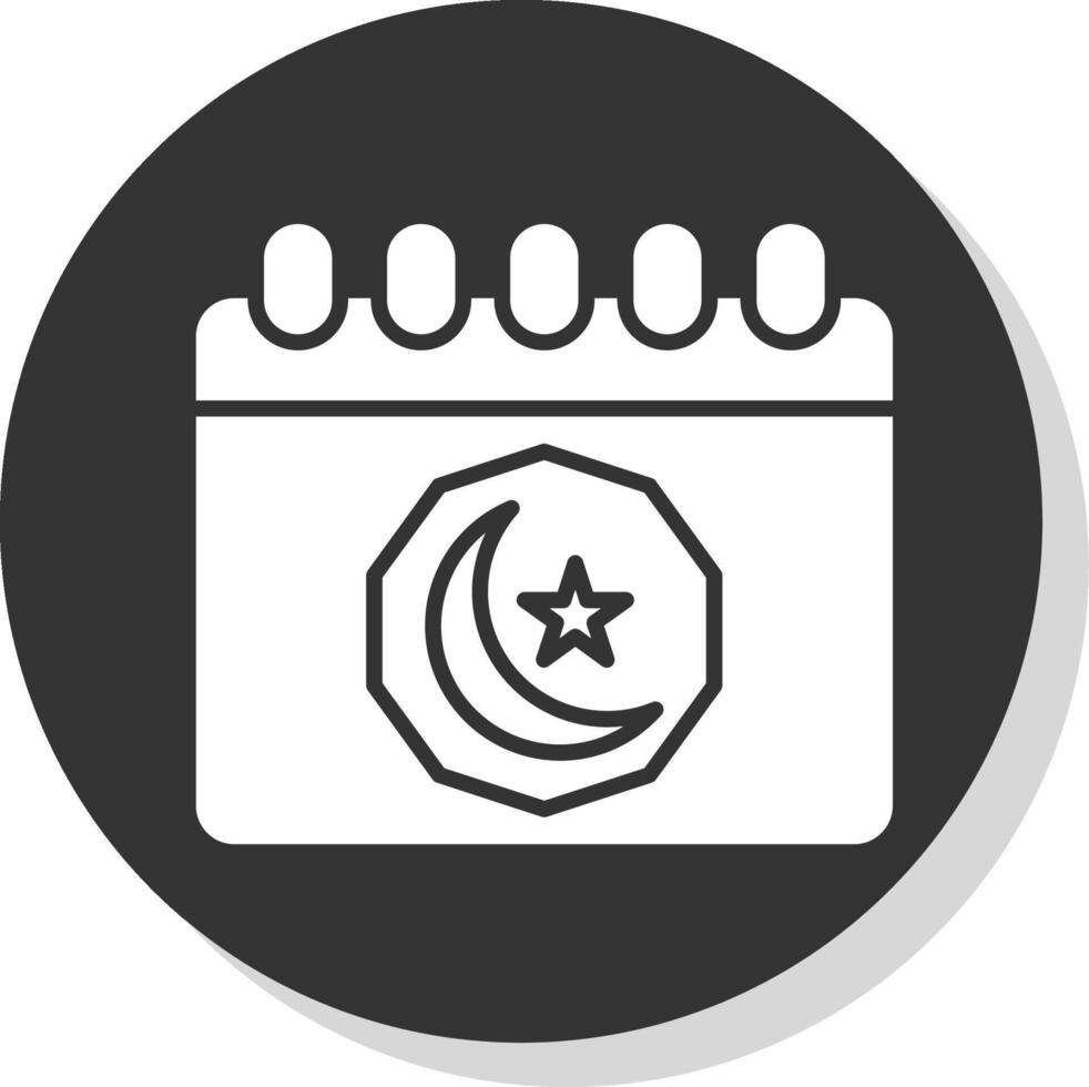Ramadan Day Glyph Shadow Circle Icon Design vector