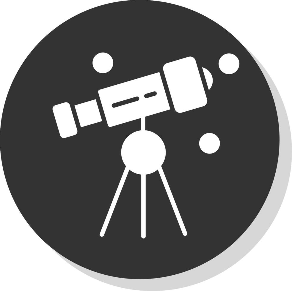 Telescope Glyph Shadow Circle Icon Design vector
