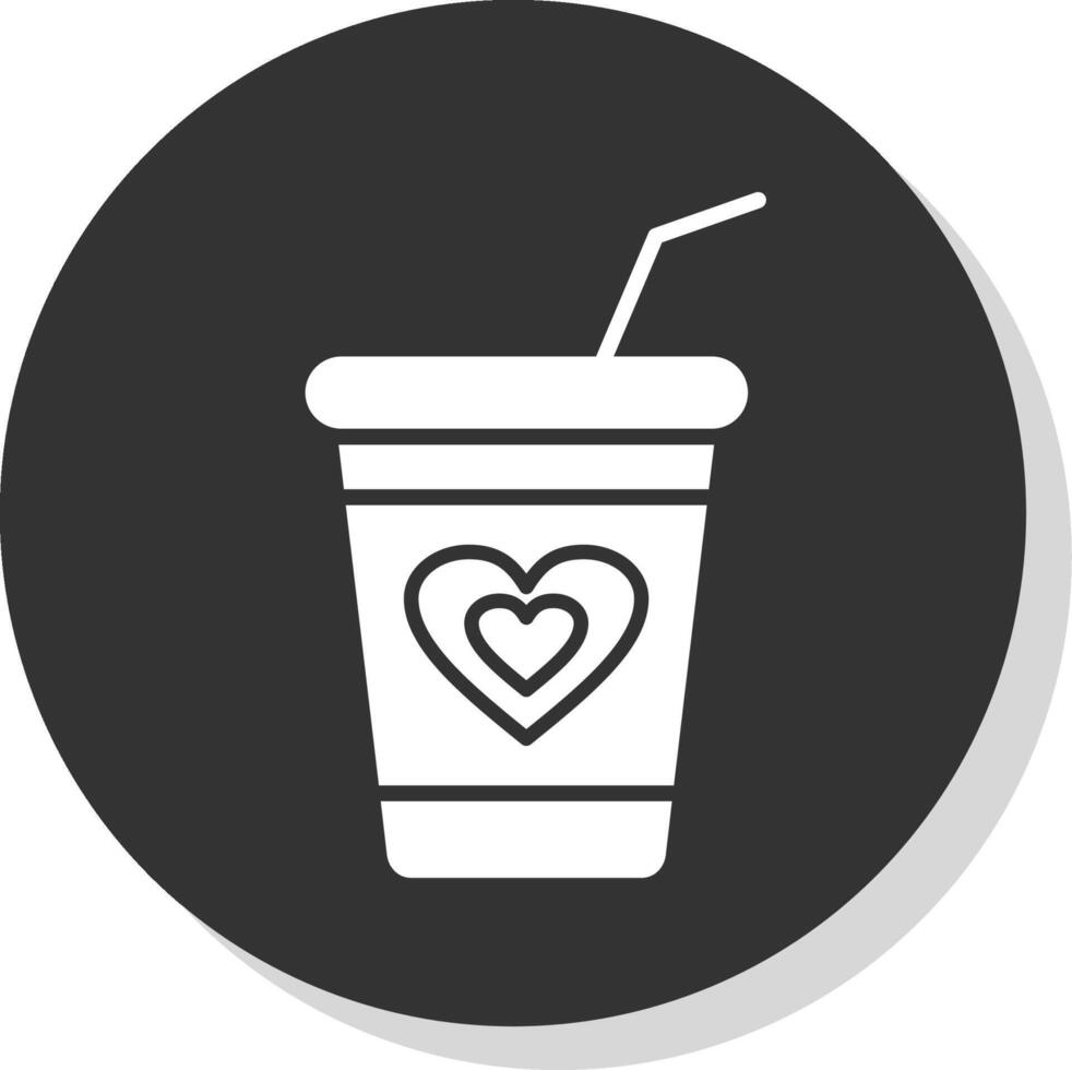 Milkshake Glyph Shadow Circle Icon Design vector