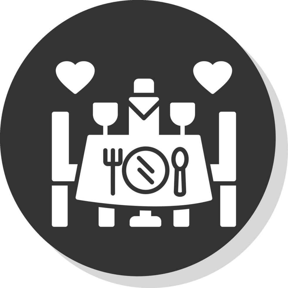 Wedding Dinner Glyph Shadow Circle Icon Design vector
