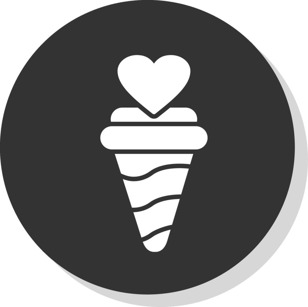 Ice Cream Glyph Shadow Circle Icon Design vector