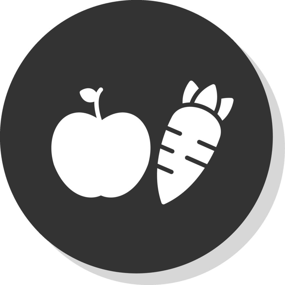 Healthy Eating Glyph Shadow Circle Icon Design vector