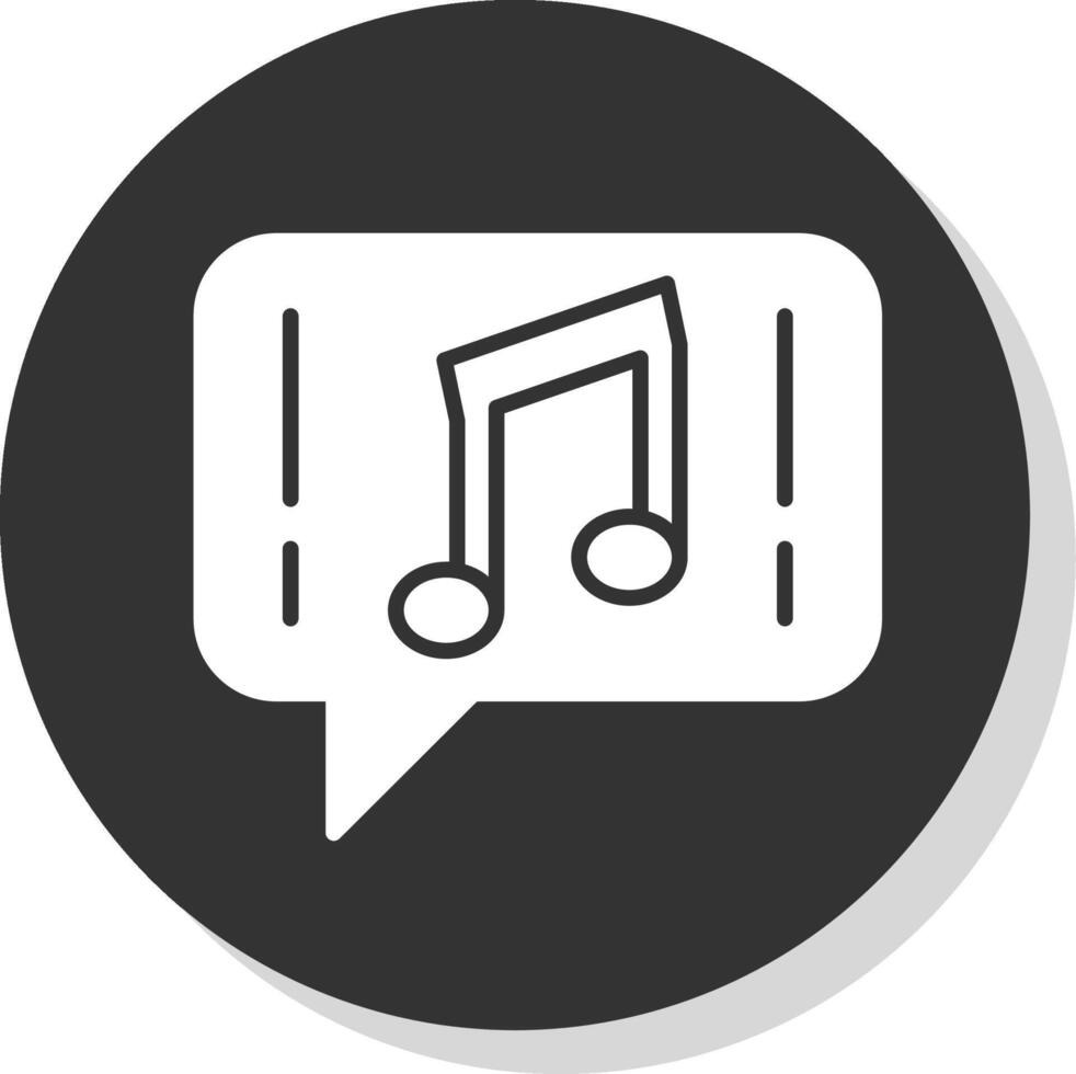 Music Glyph Shadow Circle Icon Design vector