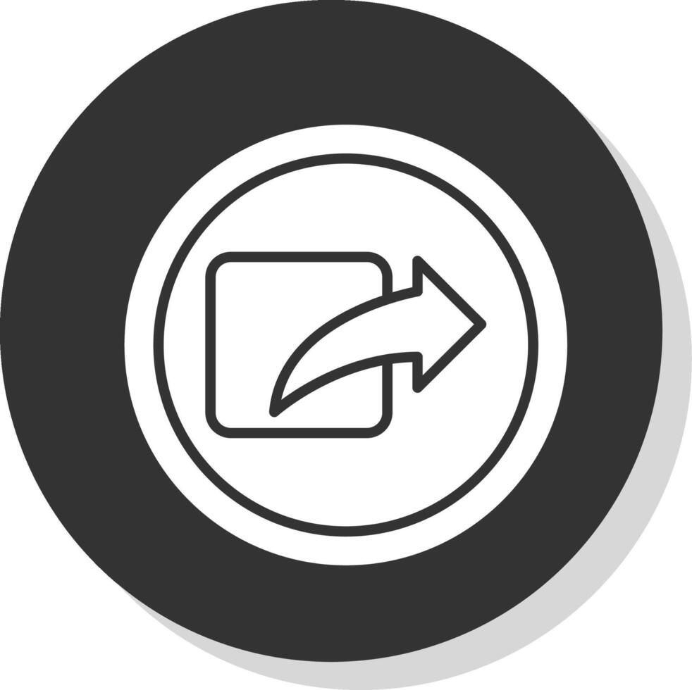 Share Glyph Shadow Circle Icon Design vector